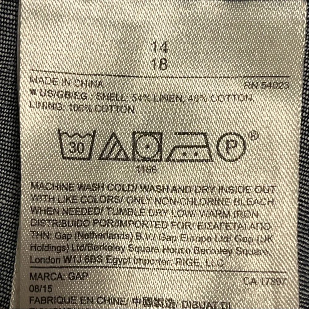 GAP Stylish Classy Sleeveless V-Neck& Back Denim Jumper Dress, Sz 14, Dark Wash - Picture 7 of 7